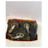 Lot of Heavy Duty Pneumatic Caster Wheels