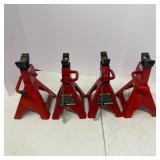 Lot of 4 Red Automotive Jack Stands