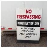 No Trespassing Construction Site Authorized Personnel Sign