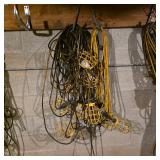 Lot of Extension Cords and Hanging Work Lights
