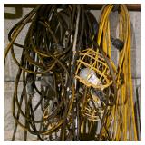 Lot of Extension Cords and Hanging Work Lights