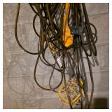 Lot of Extension Cords and Yellow Cage Work Lights