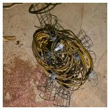 Lot of Extension Cords and Metal Cage Work Lights