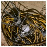 Lot of Extension Cords and Metal Cage Work Lights