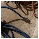 Lot of Extension Cords and Corded Utility Light