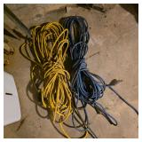 Lot of Yellow and Blue Extension Cords
