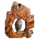 DN - Buddha Head Wood Sculpture 21 in Tall DN - Buddha Head Wood Sculpture 21 in Tall