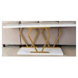 LR - Console Table Faux Marble Gold Base LR - Console Table Faux Marble Gold Base