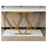 LR - Console Table Faux Marble Gold Base LR - Console Table Faux Marble Gold Base