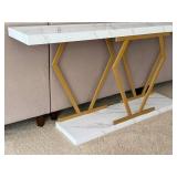 LR - Console Table Faux Marble Gold Base LR - Console Table Faux Marble Gold Base