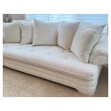 DN - Vintage Upholstered Sofa Neutral Fabric Couch DN - Vintage Upholstered Sofa Neutral Fabric Couch