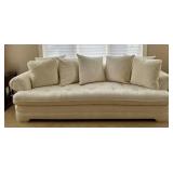DN - Vintage Upholstered Sofa Neutral Fabric Couch DN - Vintage Upholstered Sofa Neutral Fabric Couch