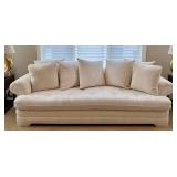 DN - Vintage Upholstered Sofa Neutral Fabric Couch DN - Vintage Upholstered Sofa Neutral Fabric Couch