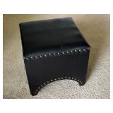 MBR - Faux Leather Ottoman Pair With Nailhead Trim MBR - Faux Leather Ottoman Pair With Nailhead Trim