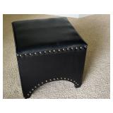 MBR - Faux Leather Ottoman Pair With Nailhead Trim MBR - Faux Leather Ottoman Pair With Nailhead Trim