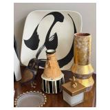 DN - Home Decor Mixed Lot Hand-Painted California Wall Plate & Accent Vases DN - Home Decor Mixed Lot Hand-Painted California Wall Plate & Accent Vases