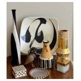 DN - Home Decor Mixed Lot Hand-Painted California Wall Plate & Accent Vases DN - Home Decor Mixed Lot Hand-Painted California Wall Plate & Accent Vases