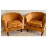 DN - Barrel Back Chairs - Decorative Rust Pair DN - Barrel Back Chairs - Decorative Rust Pair