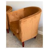 DN - Barrel Back Chairs - Decorative Rust Pair DN - Barrel Back Chairs - Decorative Rust Pair