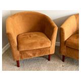 DN - Barrel Back Chairs - Decorative Rust Pair DN - Barrel Back Chairs - Decorative Rust Pair