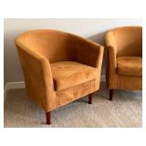 DN - Barrel Back Chairs - Decorative Rust Pair DN - Barrel Back Chairs - Decorative Rust Pair