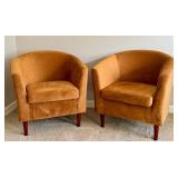 DN - Barrel Back Chairs - Decorative Rust Pair DN - Barrel Back Chairs - Decorative Rust Pair