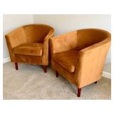 DN - Barrel Back Chairs - Decorative Rust Pair DN - Barrel Back Chairs - Decorative Rust Pair