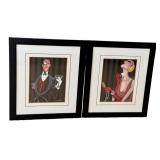 DN - Framed Art Deco Jeff Williams Prints including a Vintage Jeff Williams Print 'Powder Puff' (Lot of 2) DN - Framed Art Deco Jeff Williams Prints including a Vintage Jeff Williams Print 'Powder Puff' (Lot of 2)