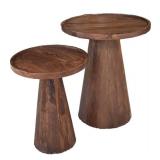 LR - Accent Tables - Pair of Pedestal Wood Tables LR - Accent Tables - Pair of Pedestal Wood Tables