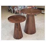 LR - Accent Tables - Pair of Pedestal Wood Tables LR - Accent Tables - Pair of Pedestal Wood Tables