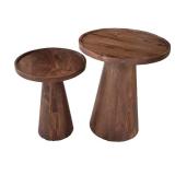 LR - Accent Tables - Pair of Pedestal Wood Tables LR - Accent Tables - Pair of Pedestal Wood Tables