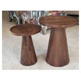 LR - Accent Tables - Pair of Pedestal Wood Tables LR - Accent Tables - Pair of Pedestal Wood Tables
