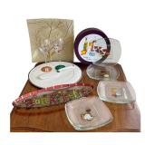DN - Glass Serving Dishes & Wine Glasses Mixed Lot DN - Glass Serving Dishes & Wine Glasses Mixed Lot