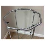 O - Glass Etagere - Chrome Display Stand O - Glass Etagere - Chrome Display Stand