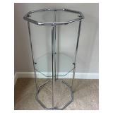 O - Glass Etagere - Chrome Display Stand O - Glass Etagere - Chrome Display Stand