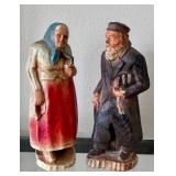 DN - Vintage Syroco Jewish Zaidy & Bubbie Figurines Pair DN - Vintage Syroco Jewish Zaidy & Bubbie Figurines Pair