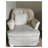 MBR - Vintage Upholstered Armchair With Accent Pillow MBR - Vintage Upholstered Armchair With Accent Pillow