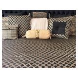 King Bedding Set Black & Gold Damask Comforter With Pillows King Bedding Set Black & Gold Damask Comforter With Pillows