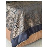 King Bedding Set Black & Gold Damask Comforter With Pillows King Bedding Set Black & Gold Damask Comforter With Pillows