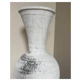 E - Decorative Floor Vase Distressed White Urn 32 in E - Decorative Floor Vase Distressed White Urn 32 in