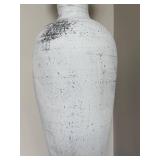 E - Decorative Floor Vase Distressed White Urn 32 in E - Decorative Floor Vase Distressed White Urn 32 in