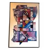 GLL - Abstract Art Print Signed Foil Accents Framed GLL - Abstract Art Print Signed Foil Accents Framed