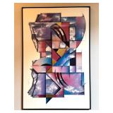GLL - Abstract Art Print Signed Foil Accents Framed GLL - Abstract Art Print Signed Foil Accents Framed