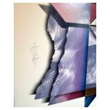 GLL - Abstract Art Print Signed Foil Accents Framed GLL - Abstract Art Print Signed Foil Accents Framed
