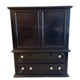 LL - Vintage Dresser Cabinet Bassett Furniture Black Painted LL - Vintage Dresser Cabinet Bassett Furniture Black Painted