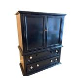 LL - Vintage Dresser Cabinet Bassett Furniture Black Painted LL - Vintage Dresser Cabinet Bassett Furniture Black Painted