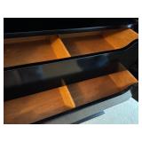 LL - Vintage Dresser Cabinet Bassett Furniture Black Painted LL - Vintage Dresser Cabinet Bassett Furniture Black Painted