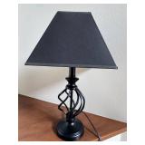 LL - Decorative Table Lamp Black Metal Geometric Base LL - Decorative Table Lamp Black Metal Geometric Base