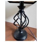 LL - Decorative Table Lamp Black Metal Geometric Base LL - Decorative Table Lamp Black Metal Geometric Base