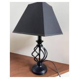 LL - Decorative Table Lamp Black Metal Geometric Base LL - Decorative Table Lamp Black Metal Geometric Base
